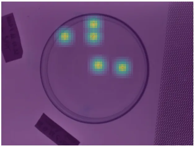 Example heatmap target overlaid on a frame