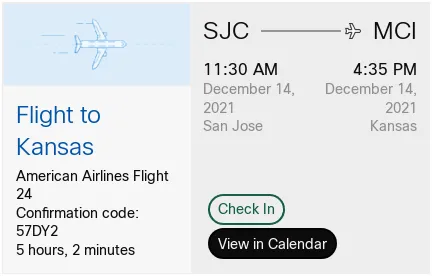 Flight Details Light